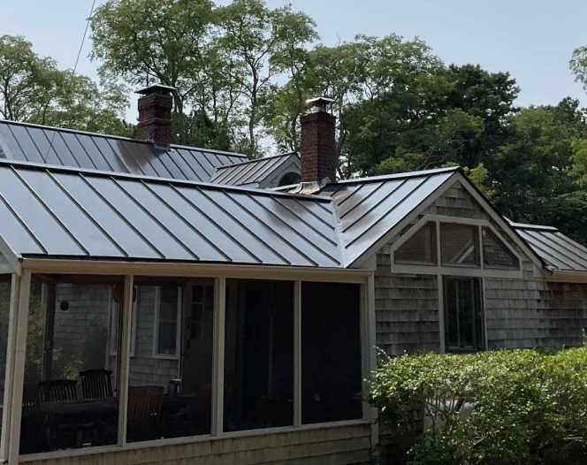 metal roofs and wood siding